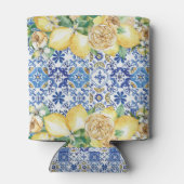 Lemons Blue Yellow Mosaic Mediterranean Tegels Blikjeskoeler (Achterkant)