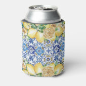 Lemons Blue Yellow Mosaic Mediterranean Tegels Blikjeskoeler (Blikje Achterkant)