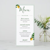 Lemons Botanical Green Summer Monogram Menu (Staand voorkant)