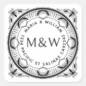 Lemons & Bows Retouradreslabels - Op Maat Vierkante Sticker (Voorkant)