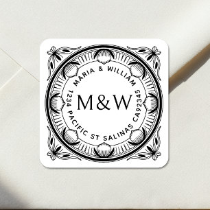 Lemons & Bows Retouradreslabels - Op Maat Vierkante Sticker