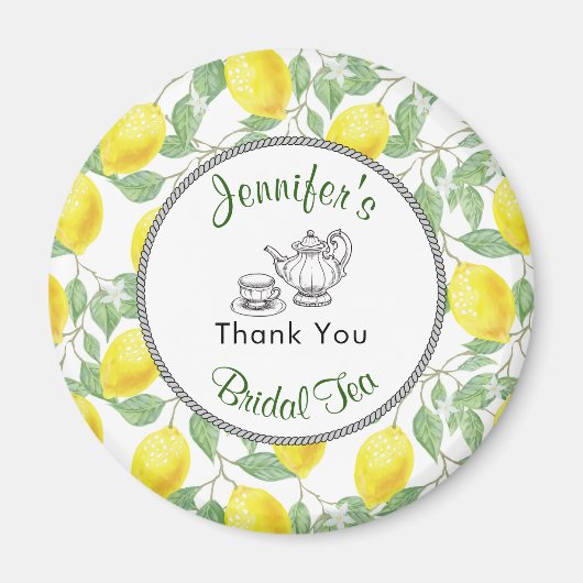 Lemons Branch en Tea Vrijgezellenfeest Dank u Magneet (Voorkant)