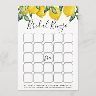 Lemons bridal bingo kaart