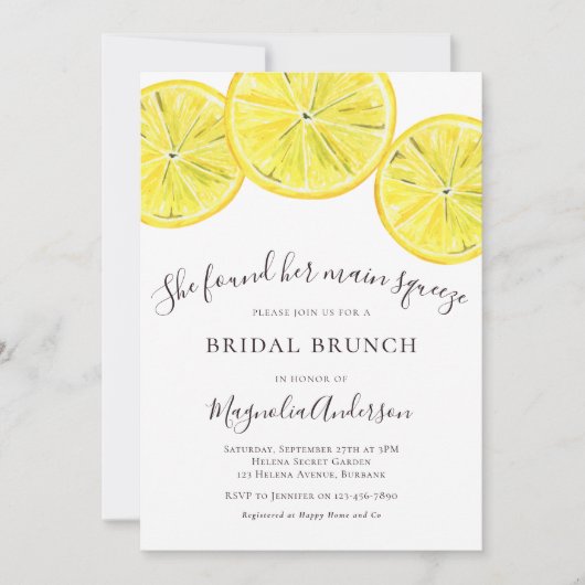 Lemons Bridal Brunch Uitnodiging (Voorkant)