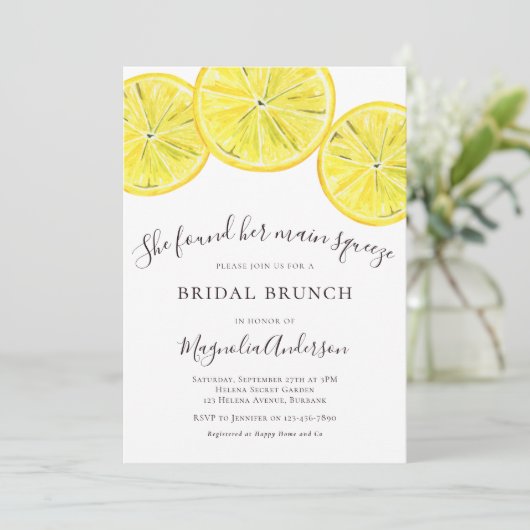 Lemons Bridal Brunch Uitnodiging (Staand voorkant)
