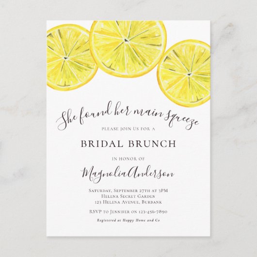 Lemons Bridal Brunch Uitnodiging (Voorkant)