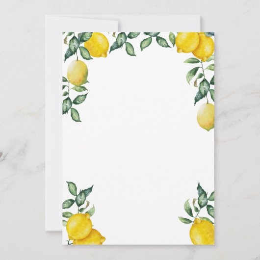 Lemons Bridal Brunch-uitnodiging Kaart (Achterkant)
