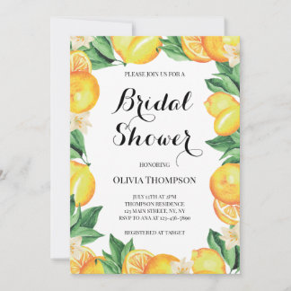 Lemons Bridal Shower invitation Kaart