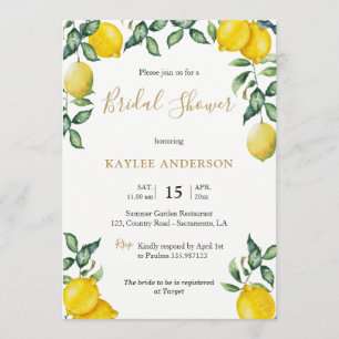Lemons Bridal Shower-uitnodigkaart Kaart