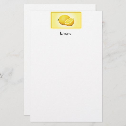 Lemons Briefpapier (Voorkant / Achterkant)
