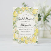 Lemons bruids douche uitnodiging, Lemonade uitnodi Kaart (Staand voorkant)