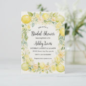 Lemons Bruidsdouche uitnodiging, Gele uitnodiging (Staand voorkant)