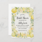 Lemons Bruidsdouche uitnodiging, Gele uitnodiging (Voorkant / Achterkant)