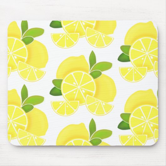 Lemons | citroenmoten | patroon van zonnige citrus muismat (Voorkant)