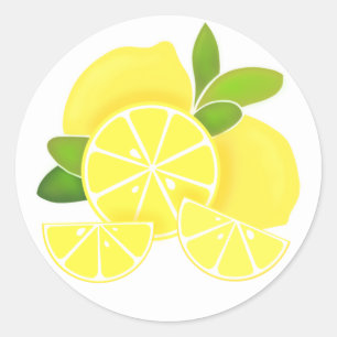 Lemons   citroenmoten   patroon van zonnige citrus ronde sticker