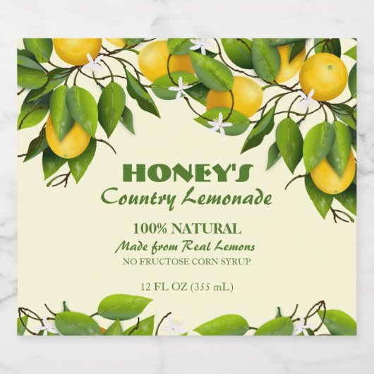 Lemons Citrus Fruit Floral Bier Etiket (Enkel label)
