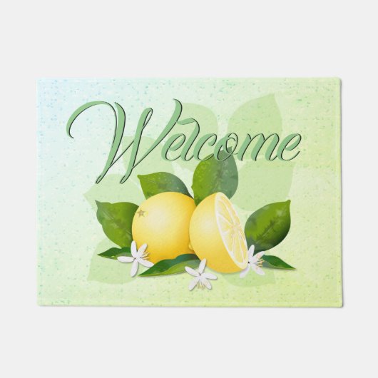 Lemons Citrus Fruit Floral Deurmat (Voorkant)