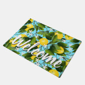 Lemons Citrus Fruit Floral Deurmat (Schuin)