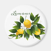Lemons Citrus Fruit Floral Magneet (Voorkant)