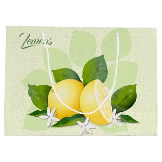 Lemons Citrus Fruit Groot Cadeauzakje (Achterkant)