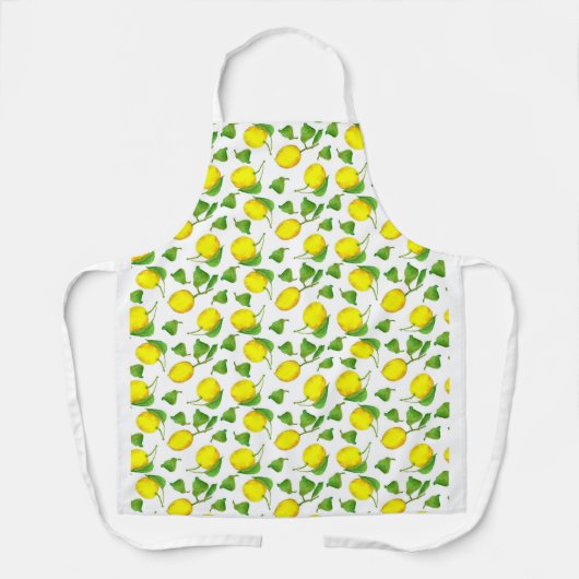 Lemons Citrus Fruit Waterverf lekt Schort (Voorkant)