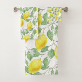 Lemons Citrus Fruit Yellow Pattern Trendy Bad Handdoek (Insitu)