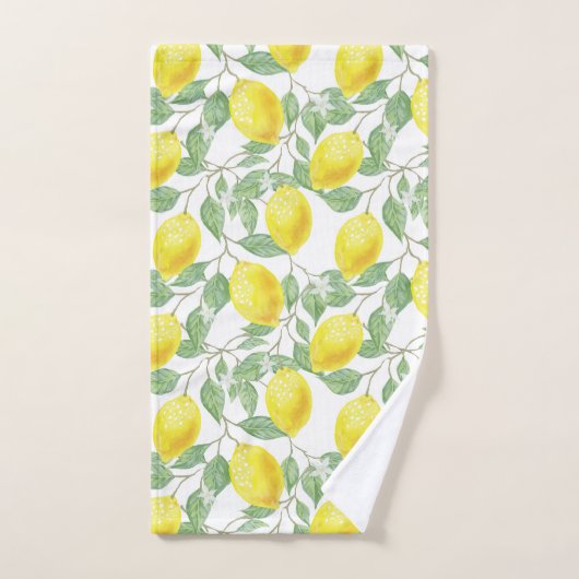 Lemons Citrus Fruit Yellow Pattern Trendy Bad Handdoek (Handdoek)