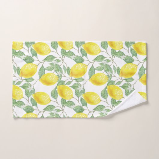 Lemons Citrus Fruit Yellow Pattern Trendy Bad Handdoek (Handdoek)
