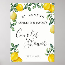 Lemons Couples Shower-welkomstbord Poster
