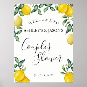 Lemons Couples Shower-welkomstbord Poster