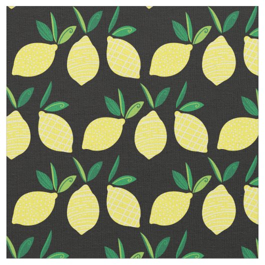 Lemons Cute Summer Fruit Stof (Close Up)