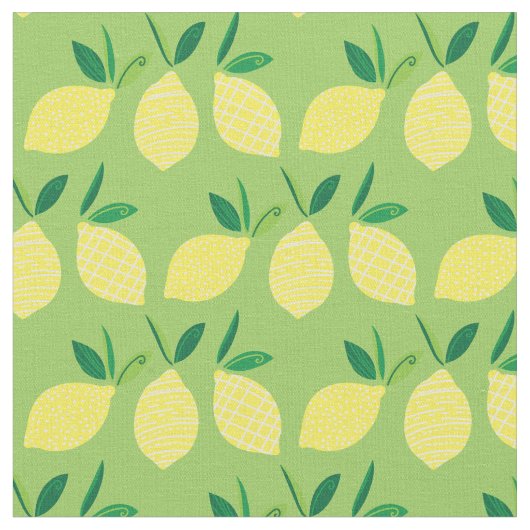Lemons Cute Summer Fruit Stof (Close Up)