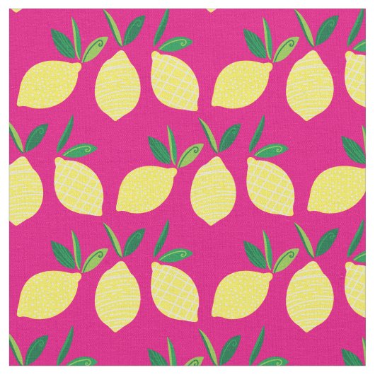 Lemons Cute Summer Fruit Stof (Close Up)