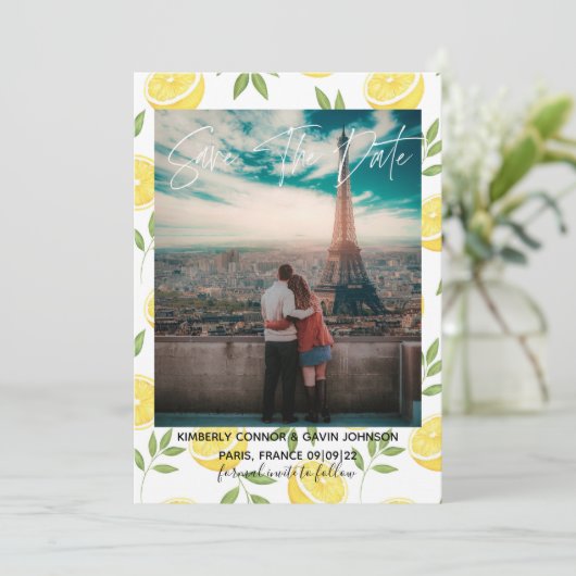 Lemons | Datum opslaan Save The Date (Staand voorkant)