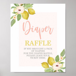 Lemons Diaper Raffle Shower-bord Poster