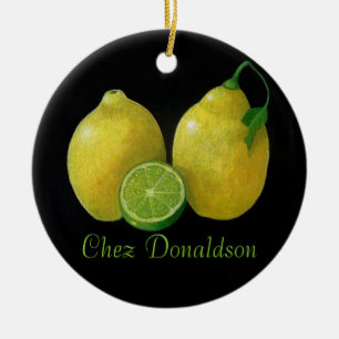 Lemons die nog steeds leven op Canvas schilderend Keramisch Ornament
