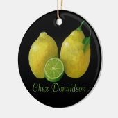 Lemons die nog steeds leven op Canvas schilderend Keramisch Ornament (Links)