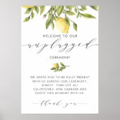 Lemons Elegant Calligraphy Unplugged Ceremony Poster (Voorkant)