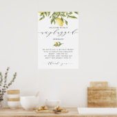 Lemons Elegant Calligraphy Unplugged Ceremony Poster (Keuken)