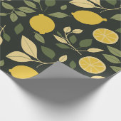 Lemons en bladeren cadeaupapier (Hoek)