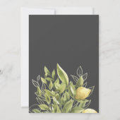 Lemons en bladeren Gray Monogram Waterverf Wedding Kaart (Achterkant)
