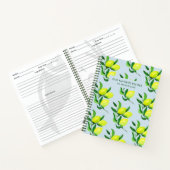 Lemons en bladeren | Licht blauw gezinshereniging Notitieboek (Binnen)