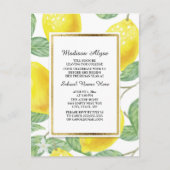 Lemons en bladeren op White Trunk Party Kaart (Voorkant)