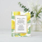 Lemons en bladeren op White Trunk Party Kaart (Staand voorkant)