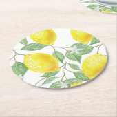 Lemons en bladeren ronde kartonnen onderzetter (Gebogen)