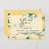 Lemons en bladeren RSVP kaartje (Voorkant / Achterkant)
