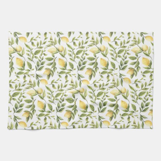 Lemons en bladeren | theedoek (Horizontaal)