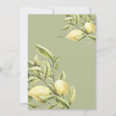Lemons en bladeren waterverf botanische bruiloft kaart (Achterkant)