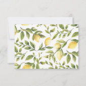 Lemons en bladeren Weddenschap of recept Kaart (Achterkant)