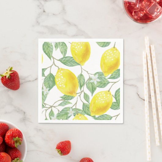 Lemons en bladpapier Napkins Servetten (Insitu)